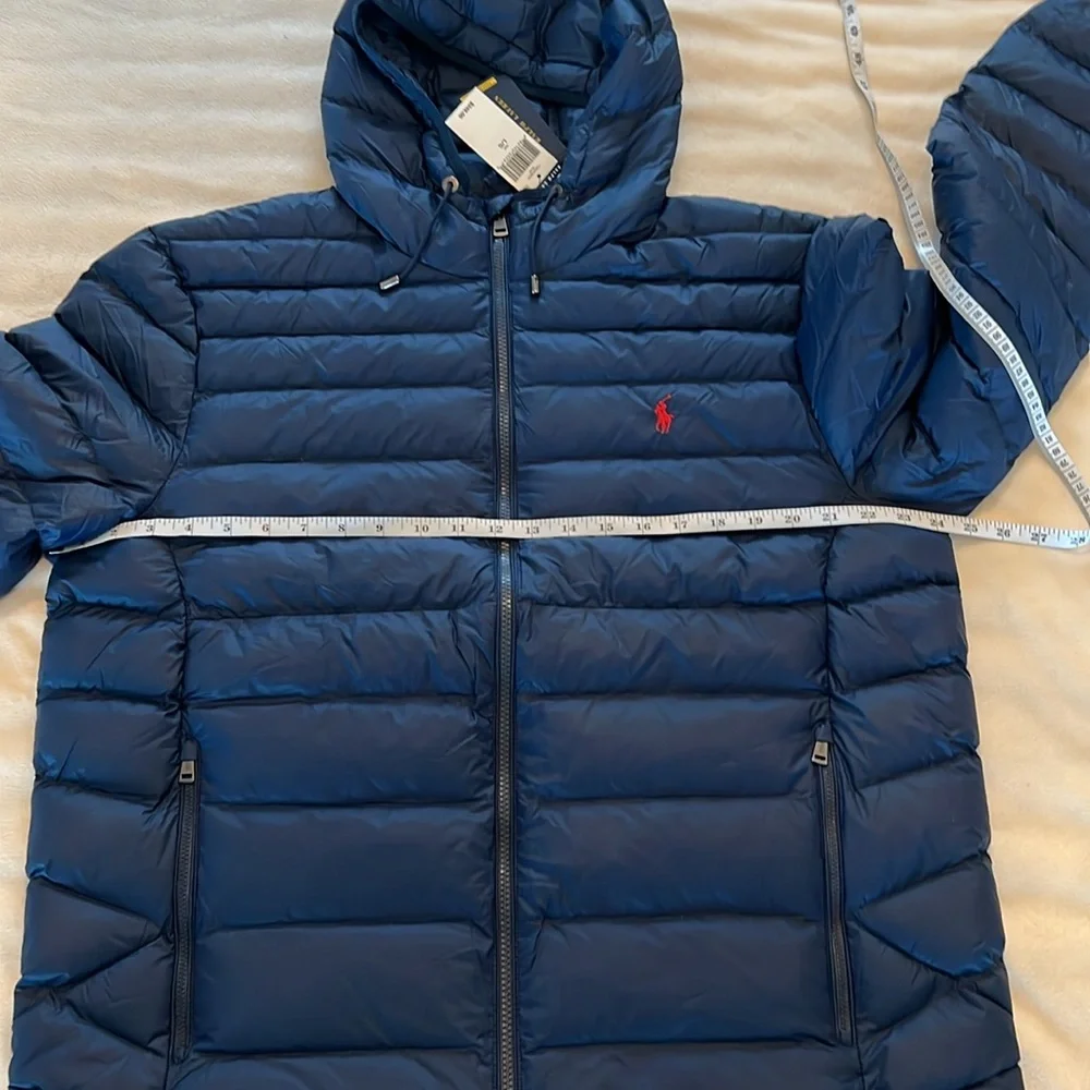 Polo Ralph Lauren Men’s Hooded Puffer Navy Blue Jacket Size L - Picture 7 of 16